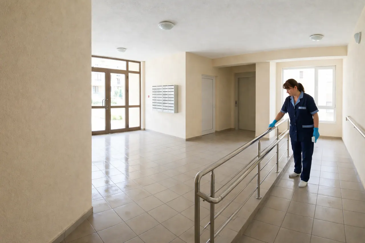 Чист вход и поддържано стълбище след абонаментно почистване